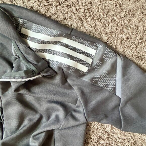 Adidas Girls Gray Zip-Up Jacket | Size Small - Picture 6 of 6
